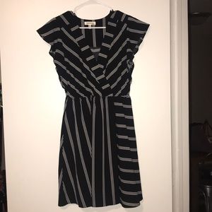 Black Vertical Striped Mini Dress